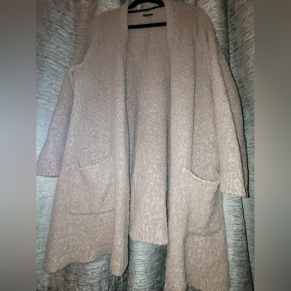 Torrid Womens 3X Beige Cardigan Open Front Tunic Lightweight Stretch Casual - Picture 2 of 6